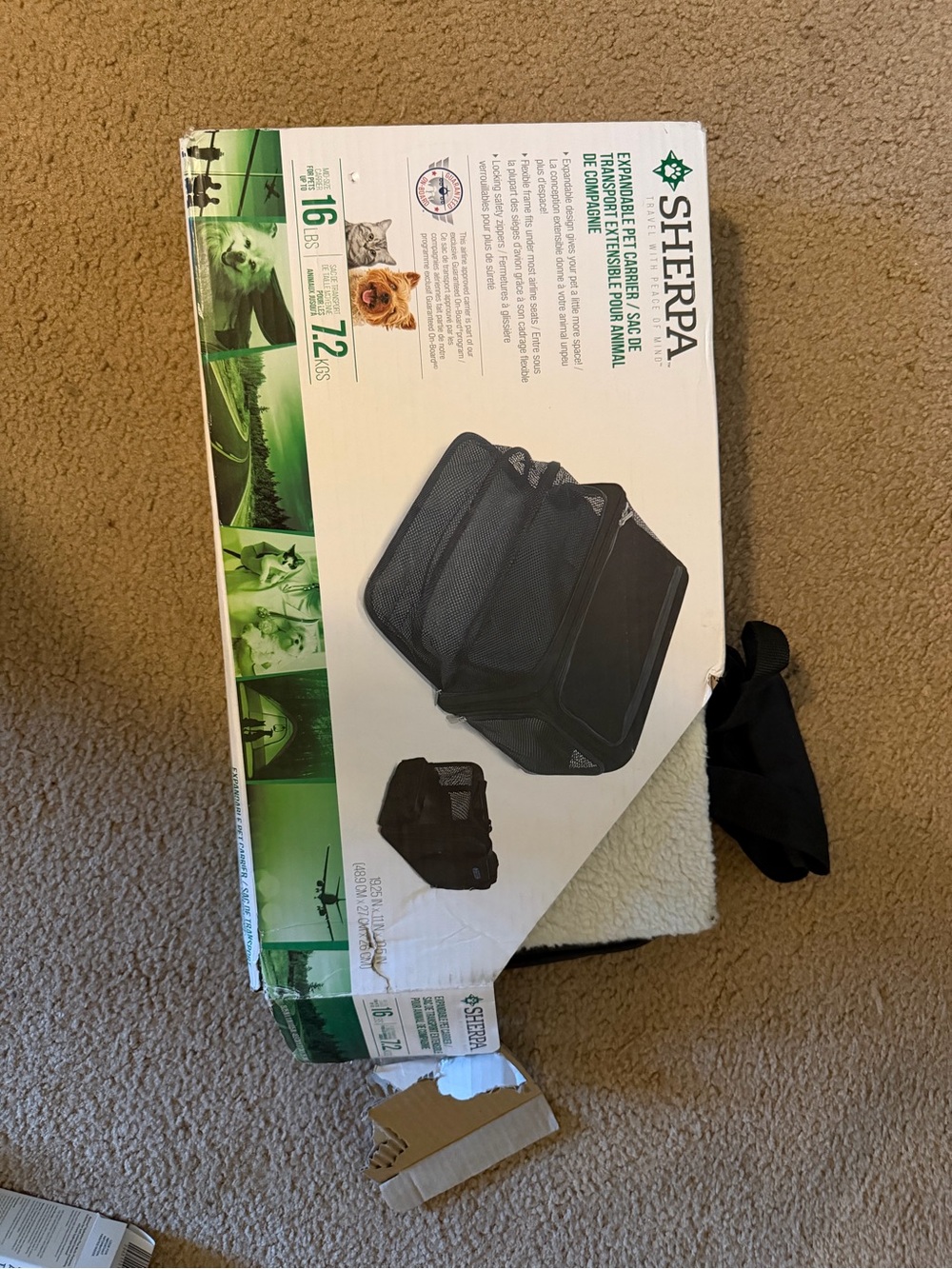 SHERPA Expandable Soft Pet Carrier - Black